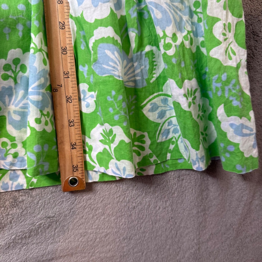 Gretchen Scott Dress Size Goddess XXL Green Blue Floral Paisley Tiered Mini - Picture 12 of 14